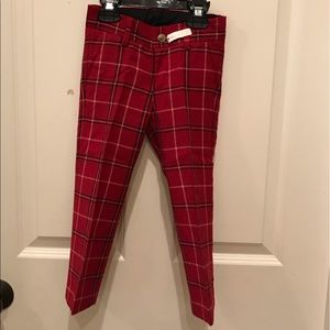 Janie and Jack red plaid dress pant size 3